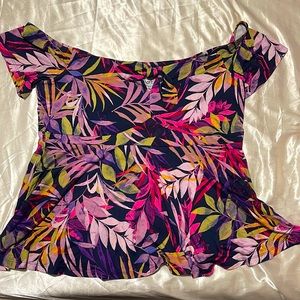Tropical strapless peplum top (torrid)